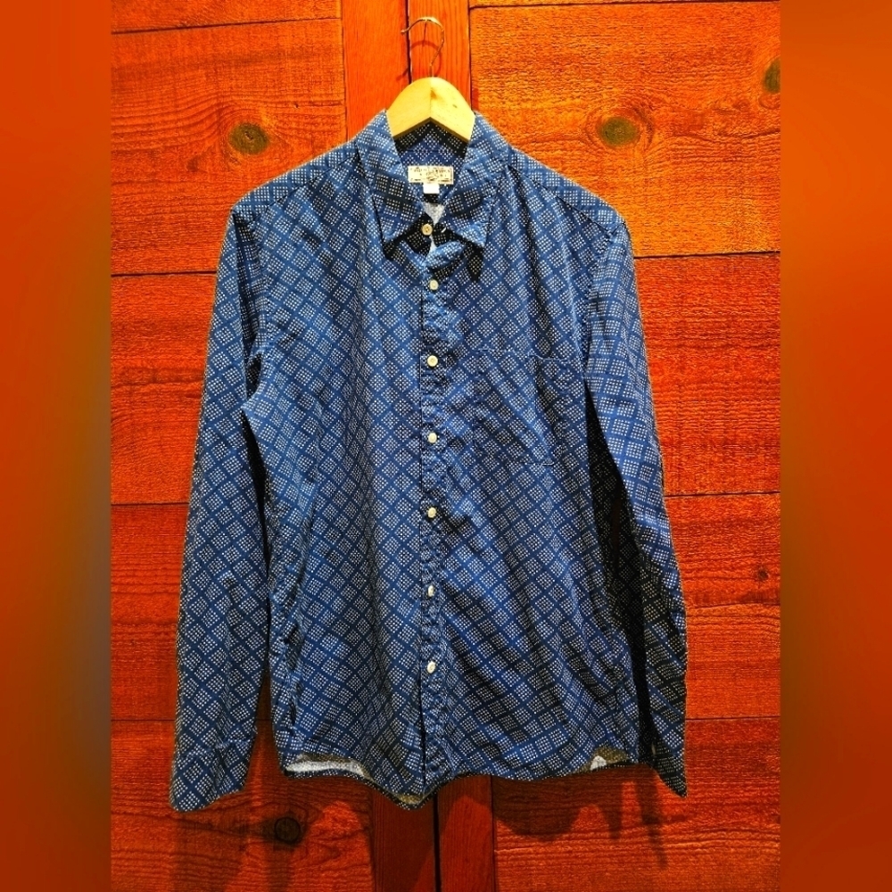 Men's Blue Patterned Dress Shirt
